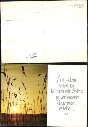 265215,Fotokunst Groh 220050 Schilf Ufer See b. Sonnenuntergang Spruch