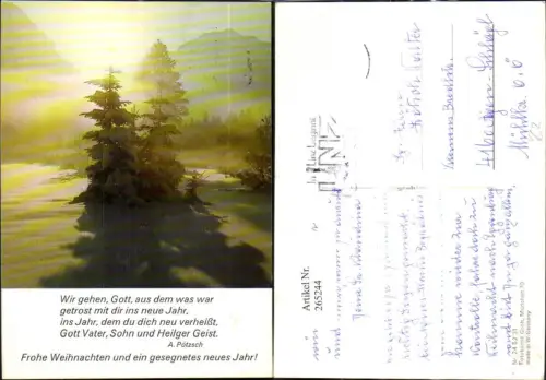 265244,Fotokunst Groh 245231 Tannen Winterwald b. Nebel Spruch A. Pötzsch