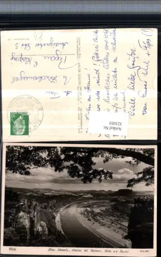 321055,Fotokunst Walter Hahn 13485 Sächsische Schweiz Elbetal b. Rathen Blick zur Bastei