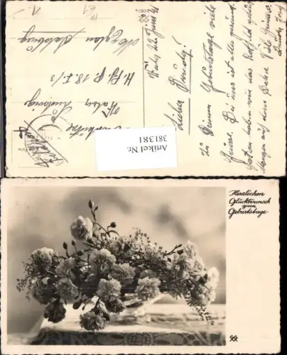381381,Fotokunst Blumenschale m. Nelken Blumen Feldpost H. Pf. P. 18.euro3 Maxglan Salzburg