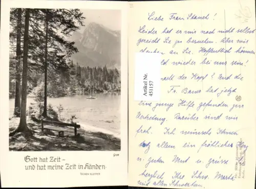 451157,Fotokunst Groh 5097 Hintersee b. Ramsau See Bergkulisse Spruch