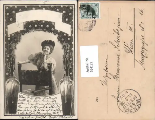 564122,tolle Foto-AK Fotokunst Jugendstil Frau Thonet Stuhl pub Reutlinger Paris