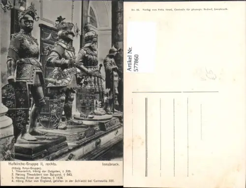 577860,Mittelalter Innsbruck Hofkirche Gruppe rechts Ritter Rüstung König Artur Gruppe pub Fritz Gratl 93