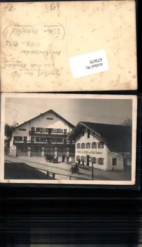 673670,Gasthaus zur Post Rosa Kammerl Tankstelle Kennzeichen IIB-1273 Oldtimer Auto