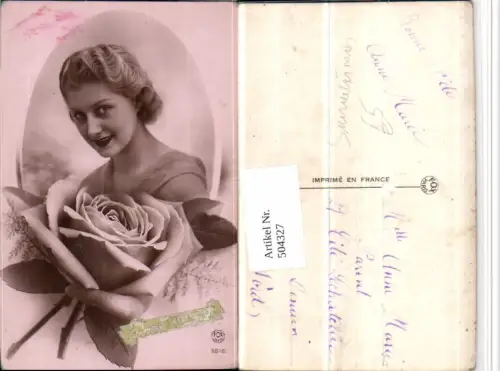 504327,Ste Catherine Surrealismus Fotomontage Frau Portrait Rose pub FOX 3816