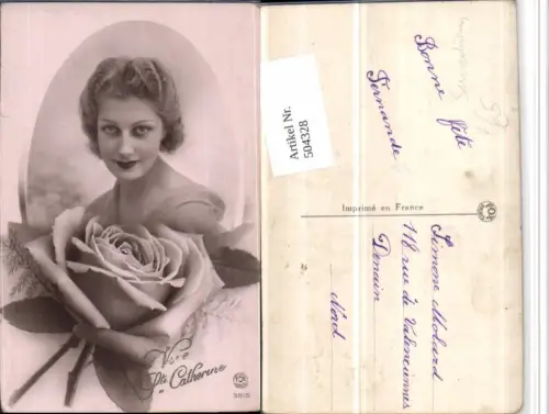 504328,Ste Catherine Surrealismus Fotomontage Frau Portrait Rose pub FOX 3816