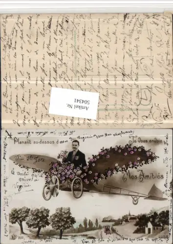 504341,Surrealismus Fotomontage Mann Segelflugzeug Flugzeug Blumen