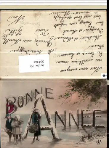 504344,Surrealismus Fotomontage Bonne Annee Frau Kinder