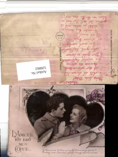 520862,Glitzer Fotomontage Surrealismus Liebe Paar Herzen pub P.C. Paris 5012euro4