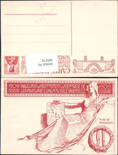 389274,Künstler Ak Linck Inauuration du Monument Postverein Schweiz R de ST Marceaux 1909