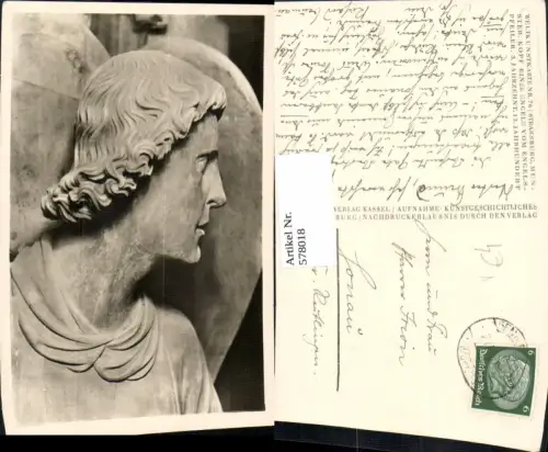 578018,Weltkunstkarte 76 Strassburg Münster Kopf Engel Engelspfeiler Archäologie Ausgrabung pub Kassel