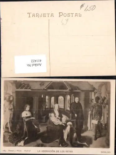 411422,Künstler Ak Memling La Adoracion de los Reyes Frau Kind Frühe Neuzeit