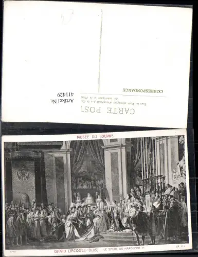 411429,Künstler Ak Jacques Louis David Le Sacre de Napoleon Frühe Neuzeit