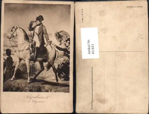411431,Künstler Ak Napoleon I a Wagram Pferd Fernglas Frühe Neuzeit pub B.K.W.I. 832euro8