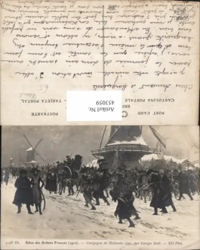 453059,Künstler Ak Georges Scott Campagne de Hollande 1795 Windmühle Frühe Neuzeit