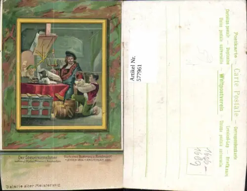 577961,Künstler Ak Radierung Rembrandt Frühe Neuzeit Der Steuereinnehmer