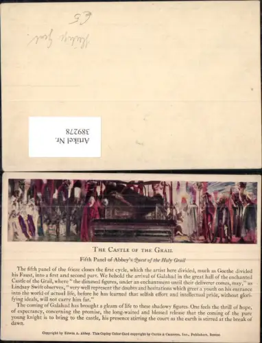 389278,Mittelalter The Castle of the Grail Fifth Panel of Abbeys Heilige Gral Text