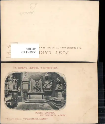 411388,London St Ermins Hotel Westminster Poets Corner Westminster Abbey Mittelalter