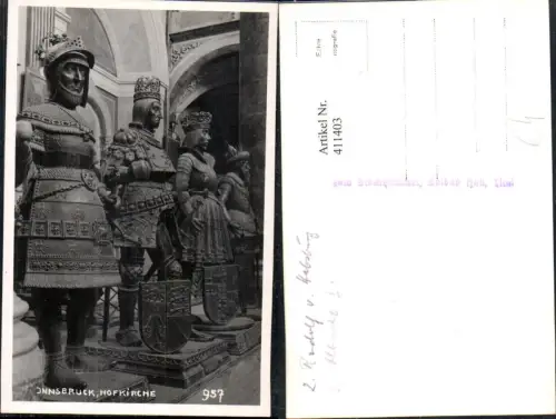 411403,Foto Ak Innsbruck Hofkirche Ritter Rüstung Mittelalter