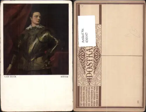 430147,Künstler Ak Van Dyck Ritter Rüstung Mittelalter