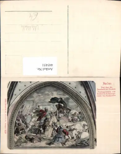 445451,Mittelalter Aachen Sieg über d. Sarazenen b. Cordova Rethel Krönungssaal