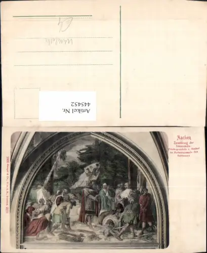 445452,Mittelalter Aachen Zerstörung d. Irmensäule Rethel Krönungssaal