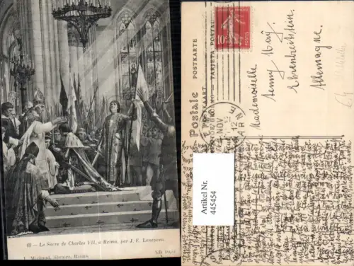 445454,Künstler Ak J. E. Lenepveu Mittelalter Le Sacre de Charles VII a Reims