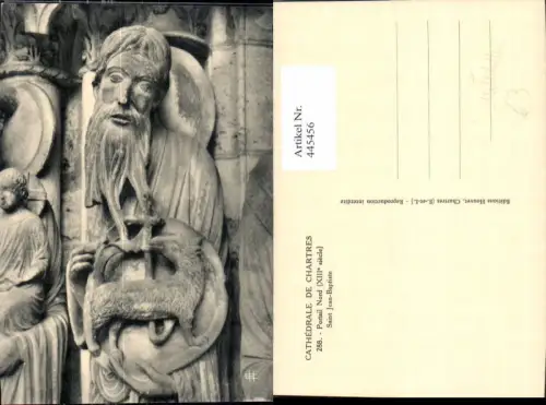 445456,Mittelalter Cathedrale de Chartres Portrail Nord Saint Jean-Baptiste Statue