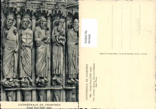 445460,Mittelalter Cathedrale de Chartres Portail Nord Isaie Jeremie Simeon Saint Jean-Baptiste