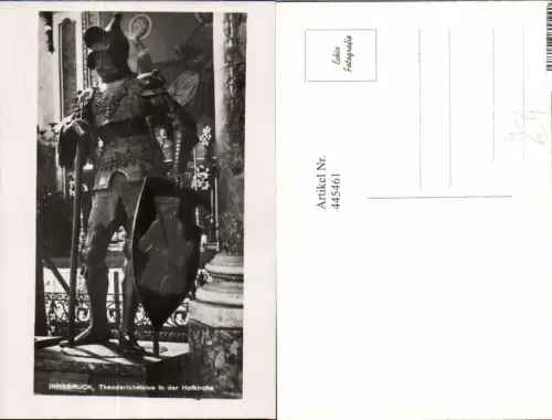 445461,Foto Ak Mittelalter Innsbruck Theoderichstatue i. d. Hofkirche Ritter Rüstung
