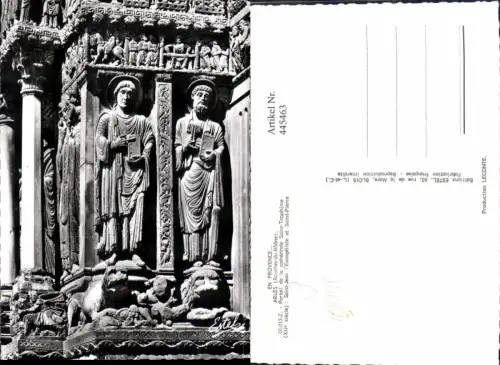 445463,Mittelalter Arles Portail de la cathedrale Saint Trophime Saint Jean l Evangeliste et Saint Pierre
