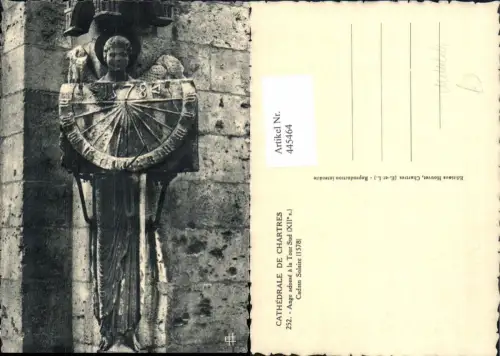 445464,Mittelalter Cathedrale de Chartres Ange adosse a la Tour Sud Cadran Solaire 1578