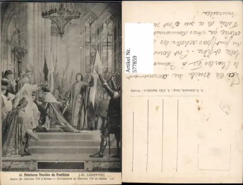 577859,Mittelalter J. E. Lenepveu Coronation of Charles VII at Reims France