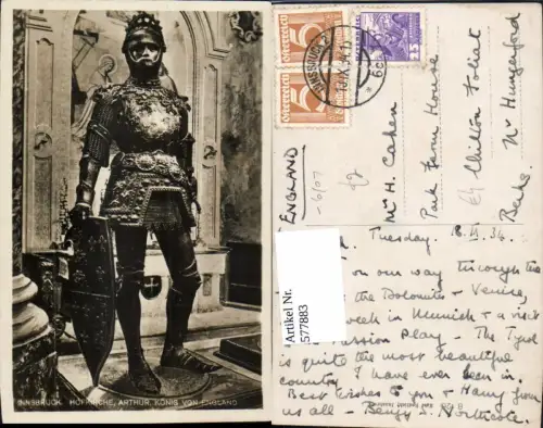 577883,Mittelalter Innsbruck Hofkirche König Artur v. England Ritter Rüstung