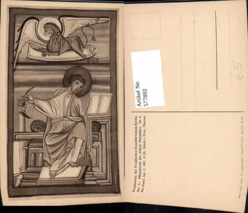 577892,Mittelalter Miniaturen d. Frühen Mittelalters Marcus 11 Jhdt Schule v. Trier