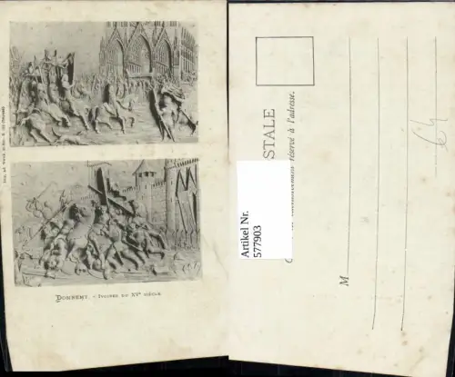 577903,Mittelalter Domremy Ivoires du XV siecle Relief Ritter Rüstung Kampf