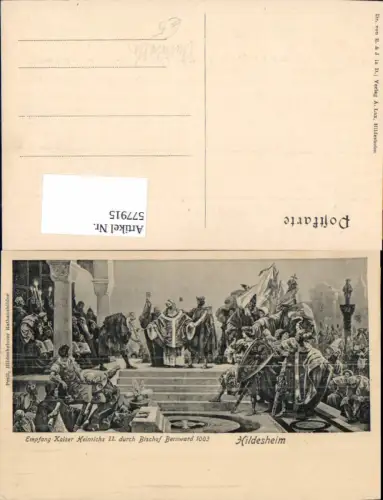577915,Mittelalter Hildesheim Empfang Kaiser Heinrichs II durch Bischof Bernward 1003