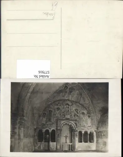 577916,Foto Ak Fresken Kirche Altar Mittelalter