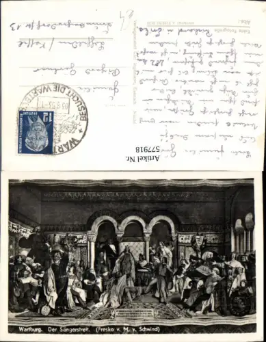 577918,Foto Ak Wartburg Der Sängerstreit Fresko M. v. Schwind Mittelalter