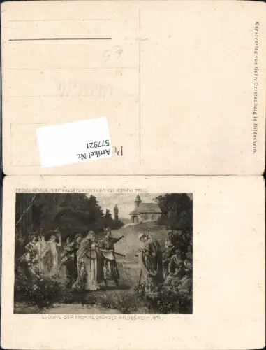 577921,Mittelalter Fresko Hildesheim Ludwig der Fromme gründet Hildesheim 914 n. Chr. Ritter Kirche