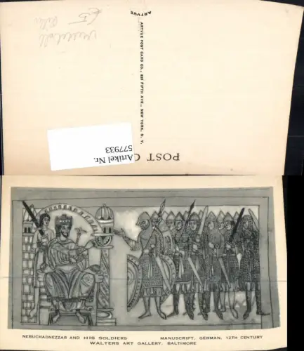 577933,Mittelalter Nebuchadnezzar and his Soldiers Manuscript German 12 Century Ritter Rüstung