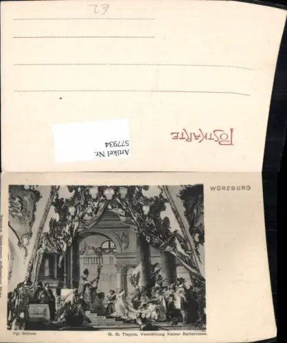 577934,Mittelalter G. B. Tiepolo Vermählung Kaiser Barbarossas Würzburg Kgl. Schloss