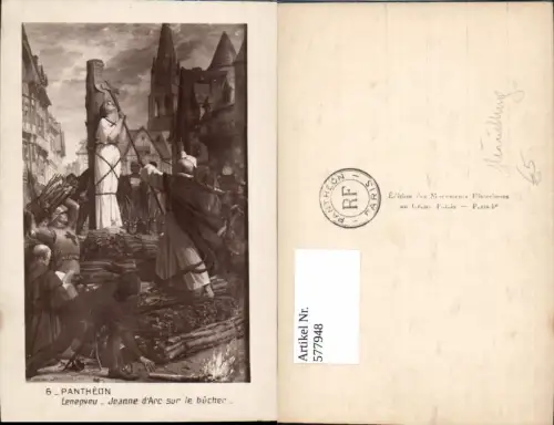 577948,Mittelalter Lenepveu Jeanne d Arc sur le bucher Pantheon Hinrichtung Scheiterhaufen France
