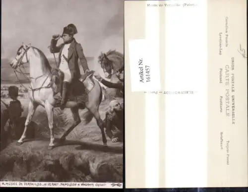 161457,Künstler Ak H. Vernet Napoleon a Wagram Pferd Uniform Schlachtfeld Fernglas