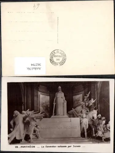 362794,Künstler Ak Sicard La Convention nationale Pantheon Paris Statue
