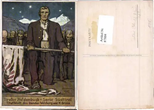 87004,Südtirol Patriotik H. Grimm Heldenbuch Welsberg