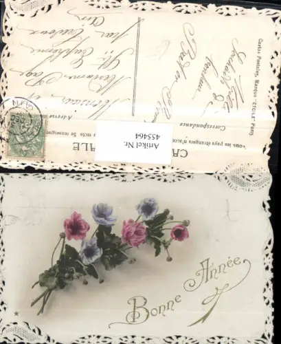 455464,Neujahr Blumen Anemonen Spitze Rahmen