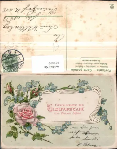 455499,Künstler Litho Neujahr Blumen Rosen