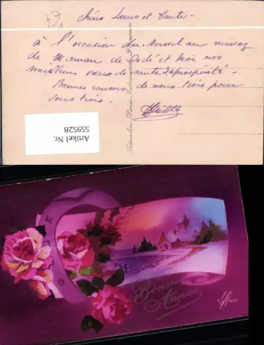 559528,Neujahr Hufeisen Rosen Winterlandschaft Bonne Annee pub Fotocelere 4015