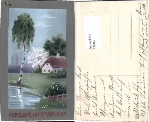 73083,Ostern Baum Haus See